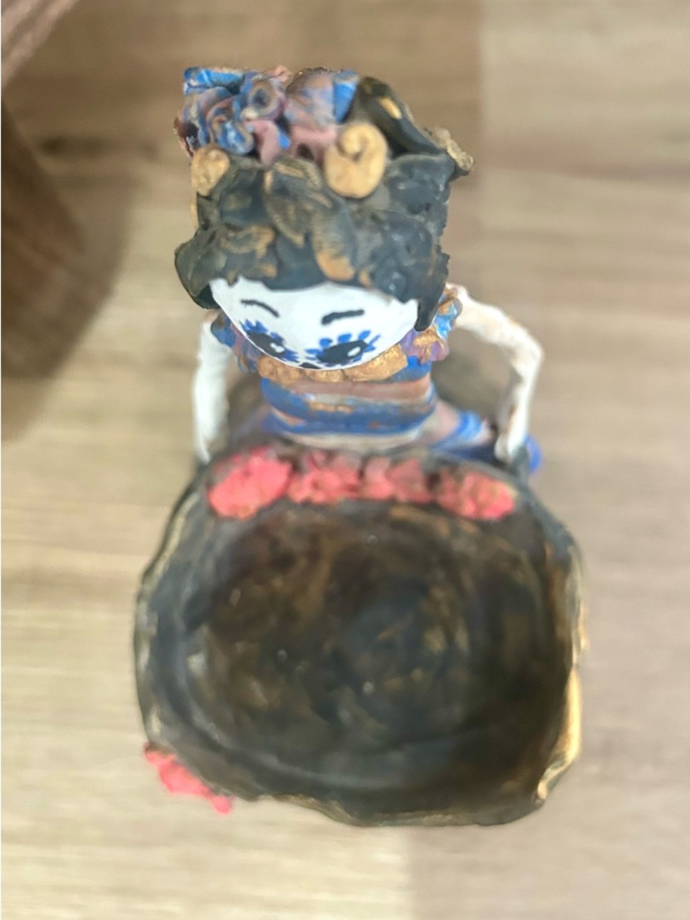 CATRINA Day of the Dead Mexican Folk Art Handmade Clay Figure 7” Tucson, Arizona - Picture 9 of 12
